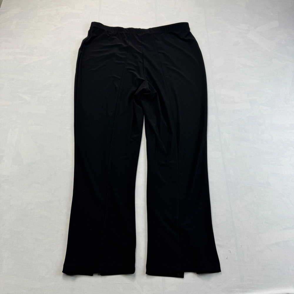 Artex Fashions Pants Womens Large Black Embellished Button Slit Elastic Waist